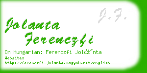 jolanta ferenczfi business card